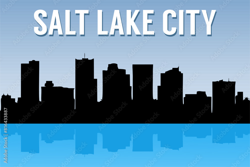 salt lake city with blue sky views