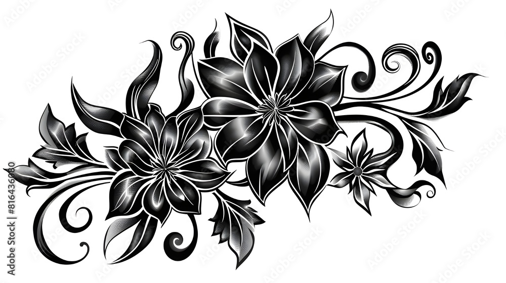 black and white flower black and white flower