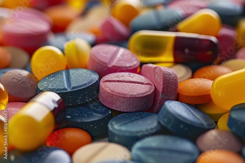 A childs view of a candycolored assortment of chewable vitamins photo
