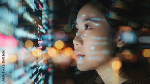 Portrait of Asian Female Startup Digital Entrepreneur Working on Computer AI generated