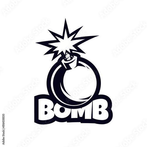 Bomb explosion mascot logo for sport and esport line art
