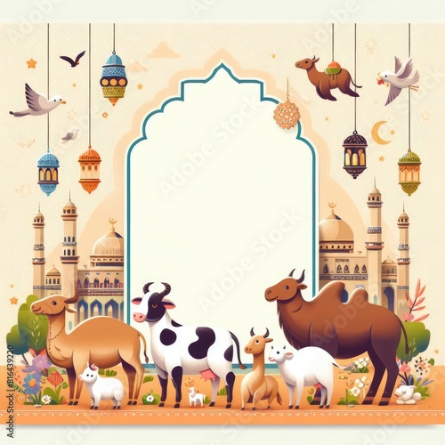 Design of Eid Al-Adha Greeting Card