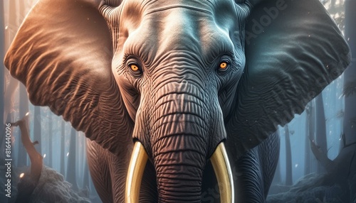 A big dangerous african elephant  #816440096