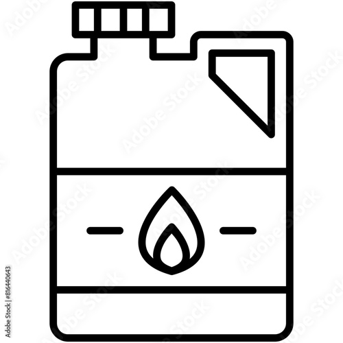Kerosene Icon. Oil Fuel Container Pictogram Graphic Illustration. Isolated Simple Line Icon For Infographic, App and Web Button.
