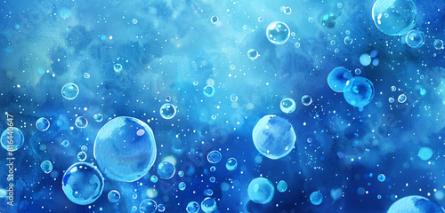 Wallpaper Mural Shimmering holographic aqua blue bubbles. Torontodigital.ca