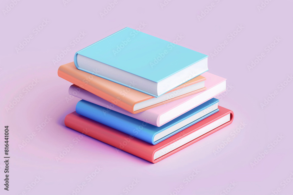 Fototapeta premium Cartoon book 3D rendering, education learning concept illustration