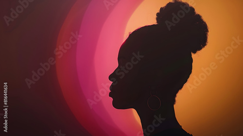 International Womens Day 2024 showing sign of Inspire Inclusion on silhouette background : Generative AI