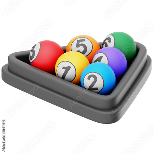Billiard Ball 3D Rendering Icon Isolated Transparent Background