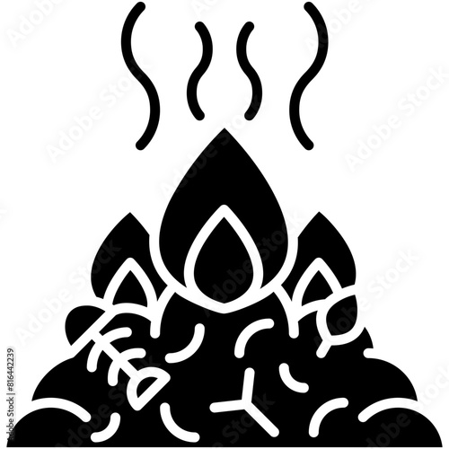 Incinerator Icon. Combustor Waste To Energy Pictogram Graphic Illustration. Isolated Simple Solid Icon For Infographic, App and Web Button.