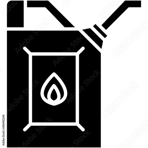 Kerosene Icon. Oil Fuel Container Pictogram Graphic Illustration. Isolated Simple Solid Icon For Infographic, App and Web Button.