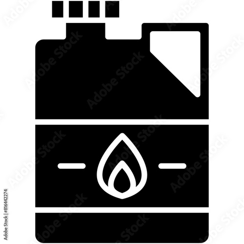 Kerosene Icon. Oil Fuel Container Pictogram Graphic Illustration. Isolated Simple Solid Icon For Infographic, App and Web Button.
