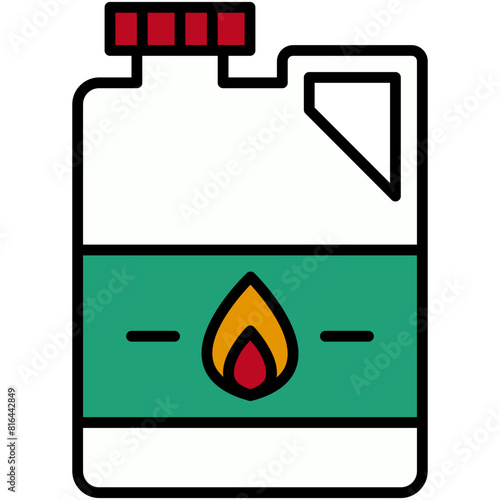 Kerosene Icon. Oil Fuel Container Pictogram Graphic Illustration. Isolated Simple Filled Line Icon For Infographic, App and Web Button.