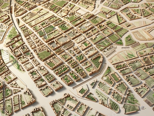 Detailed Map of Major City Street Grid and Urban Planning 