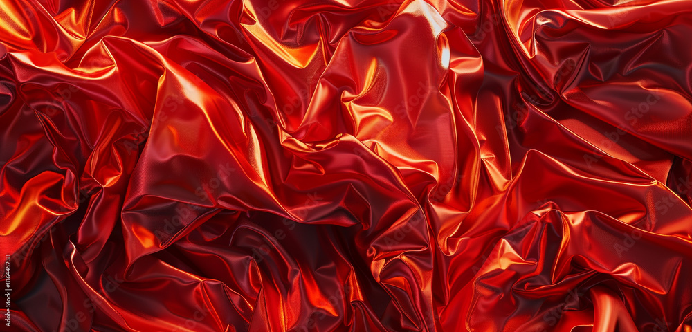 Obraz premium Bold fire red cloth on widescreen digital canvas.