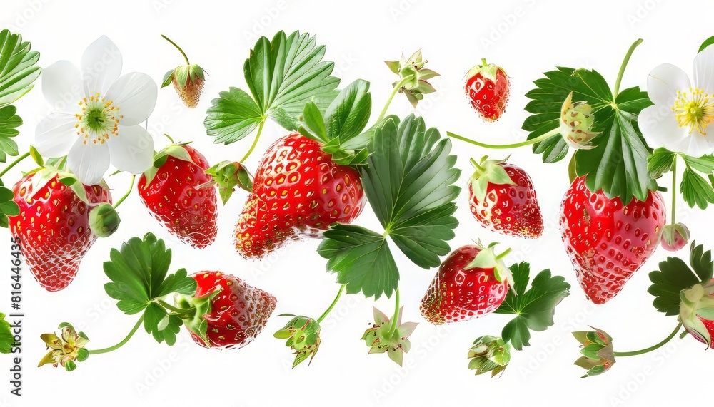 strawberries on white background strawberries on white background