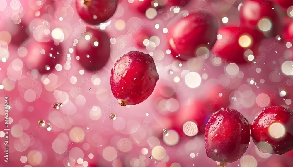 falling cranberry on pink falling cranberry on pink