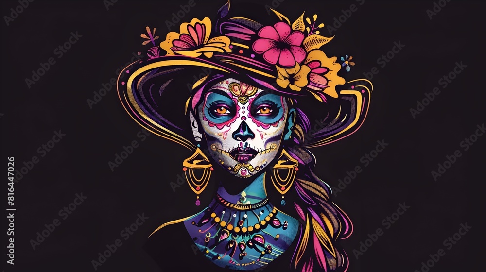 Vibrant Catrina for Dia de los Muertos and Honoring Loved Ones