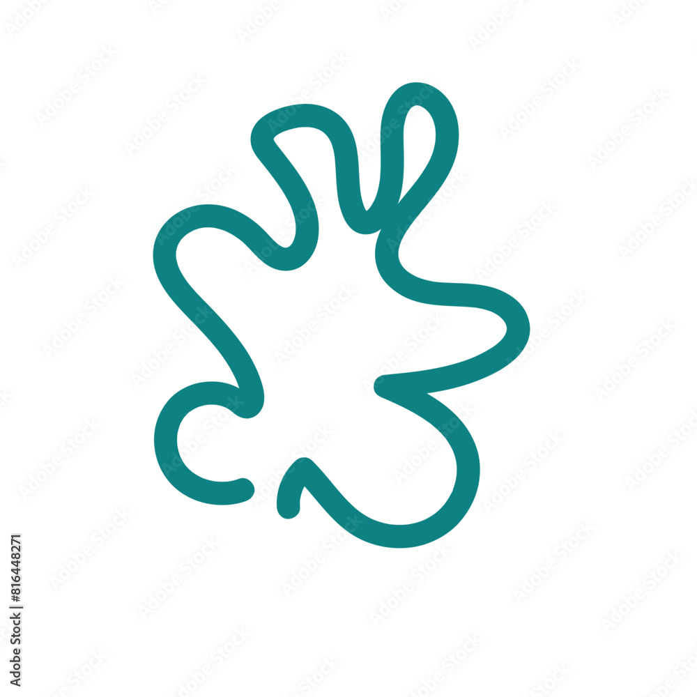 Green abstract shape line decor Green abstract shape line decor