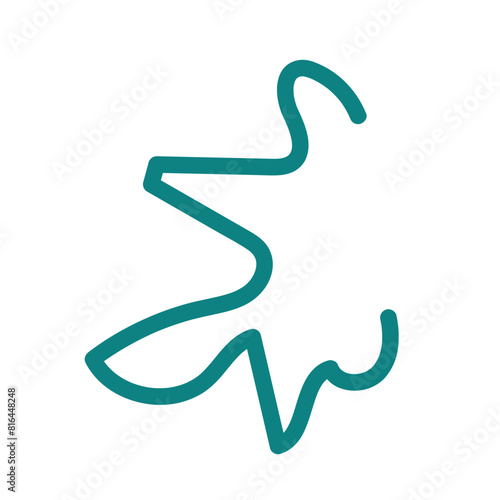 Green abstract shape line decor