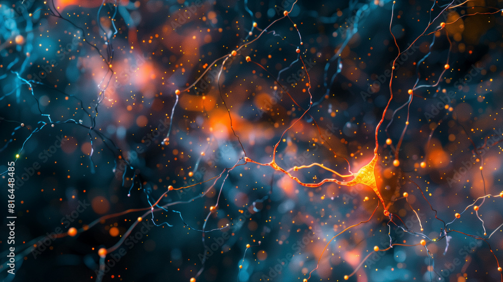 Close-Up of Neurons in Dark Background Close-Up of Neurons in Dark Background