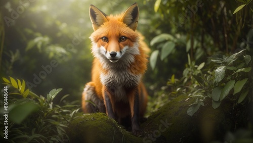 red fox in the forest Generated Ai 