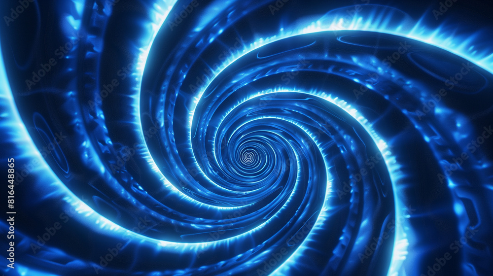 Intriguing Blue Spiral on Black Background Intriguing Blue Spiral on Black Background