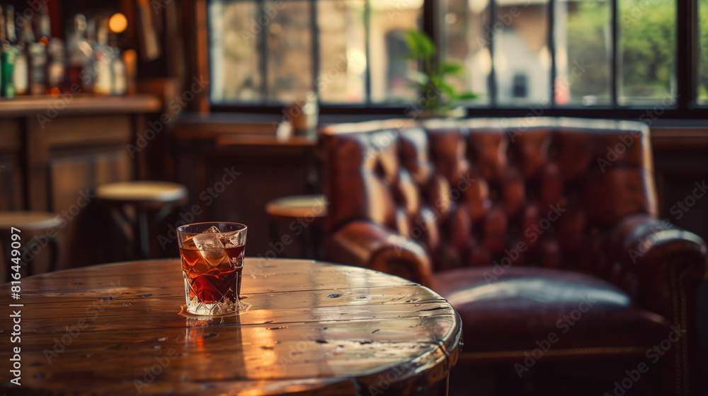 Iced Tea on Wooden Table in Bar Iced Tea on Wooden Table in Bar
