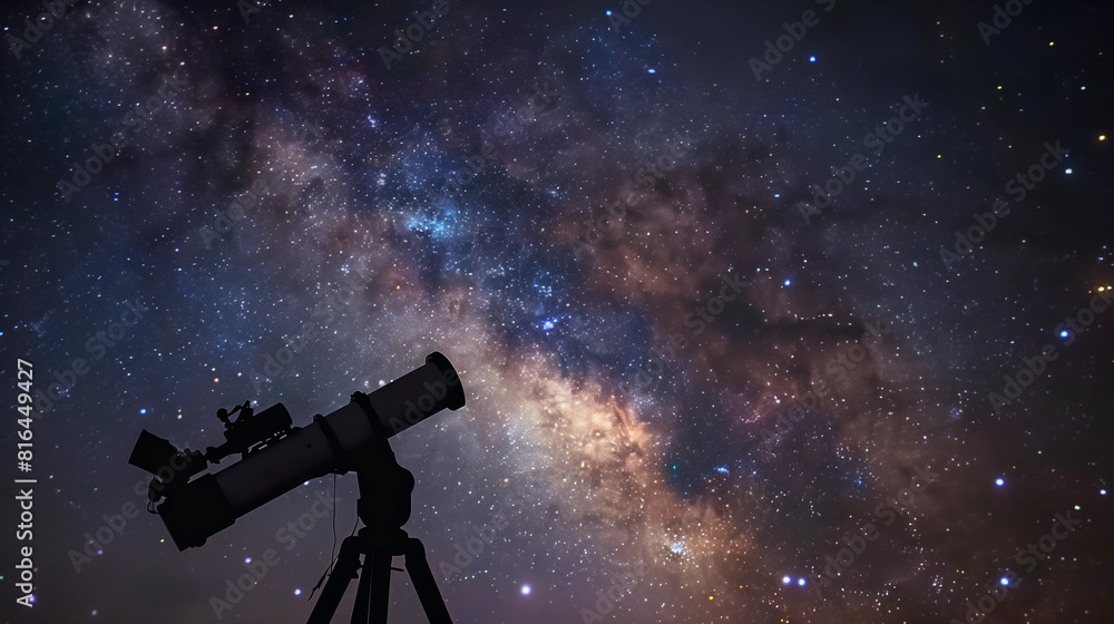 Telescope Observing Milky Way Galaxy Telescope Observing Milky Way Galaxy