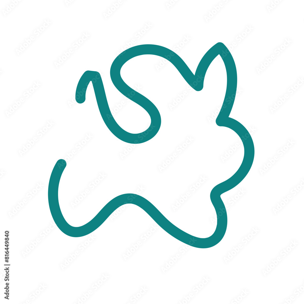 Green abstract shape line decor Green abstract shape line decor