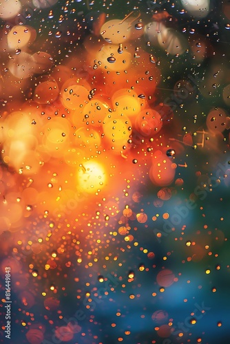 Abstract Bokeh Lights and Rain Drops Photograph © AhmadTriwahyuutomo