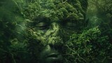 Man s face transformed into a forest a conceptual representation of nature travel and the environment
