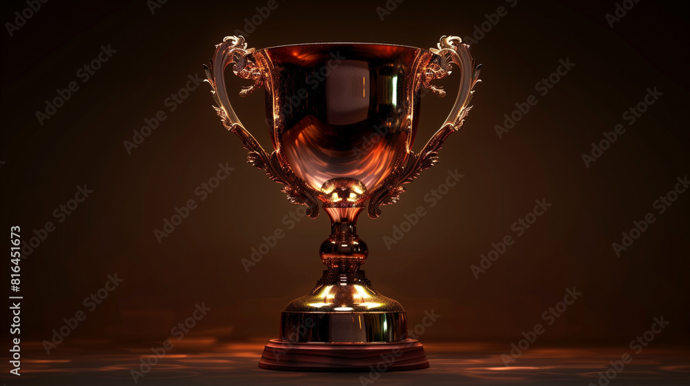 Shiny Trophy Cup on Dark Background Shiny Trophy Cup on Dark Background