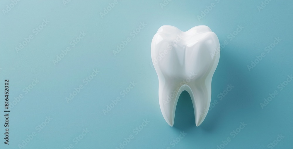 a close - up of a white tooth on a blue background a close - up of a white tooth on a blue background