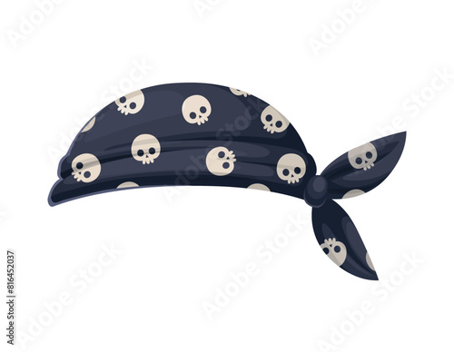 Pirate and corsair sailor bandana, cartoon carnival costume hat. Privateer classic hat, pirate sailor headgear or corsair captain isolated vector costume. Filibuster clothing accessory with skulls
