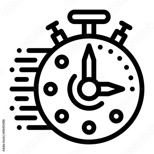Stopwatch Icon in outline style. This vector image can be used as icons, illustrations, user interface, clip art, and for purposes related to sports