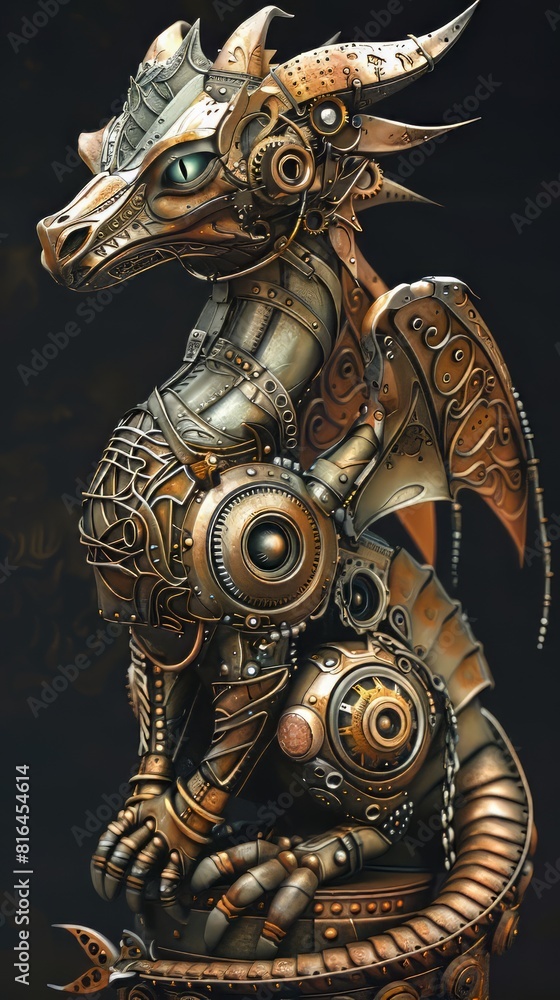 Fototapeta premium Dragon Steampunk Machine
