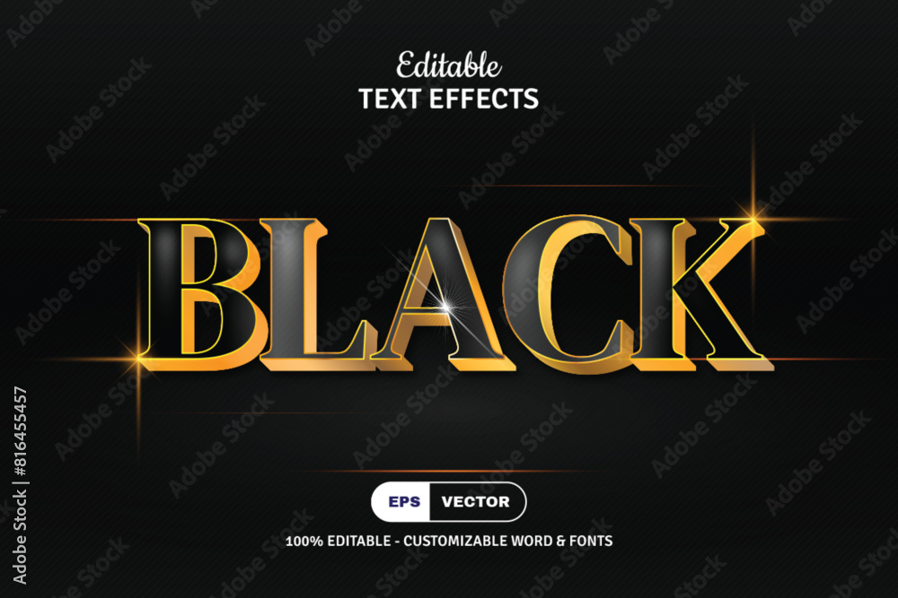 Editable Gold Text Effects With Realistic Neon Glow Effects.