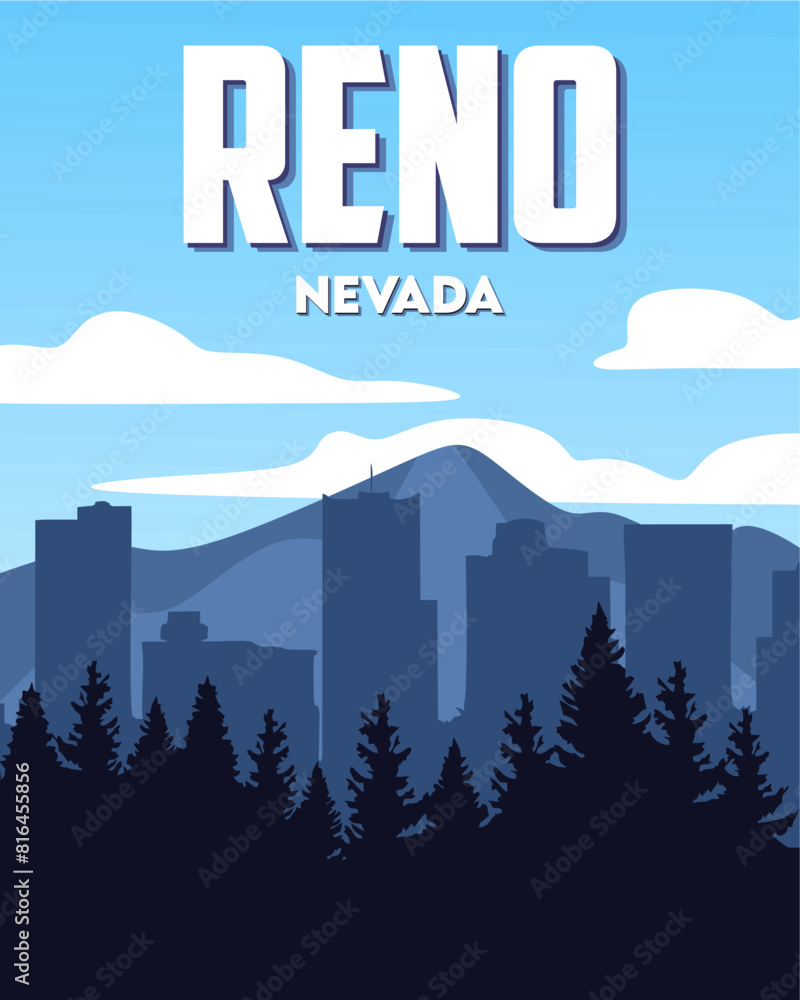 Fototapeta premium reno nevada with beautiful sky views