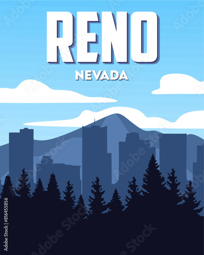 reno nevada with beautiful sky views photo