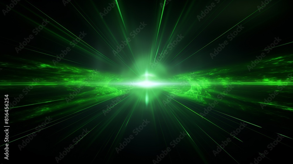 Bright green laser beams in space Bright green laser beams in space
