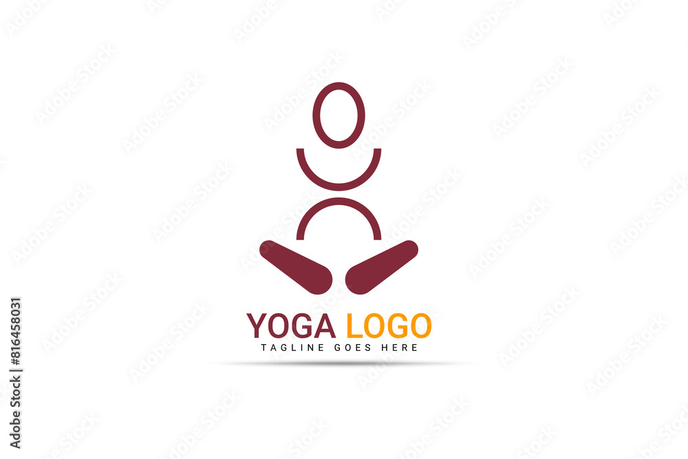 Yoga modern line unique logo design. Spa Healthy lifestyle company logo