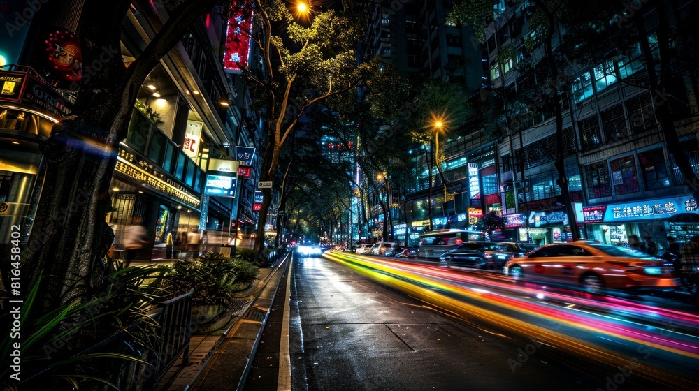 Fototapeta premium landscape night stree of city modern, background