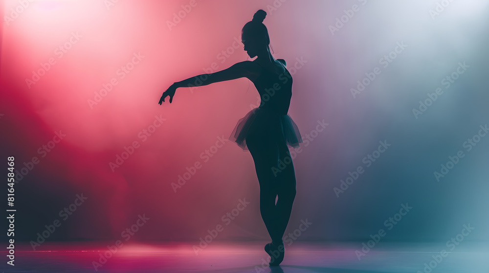 woman ballet dancer silhouette : Generative AI