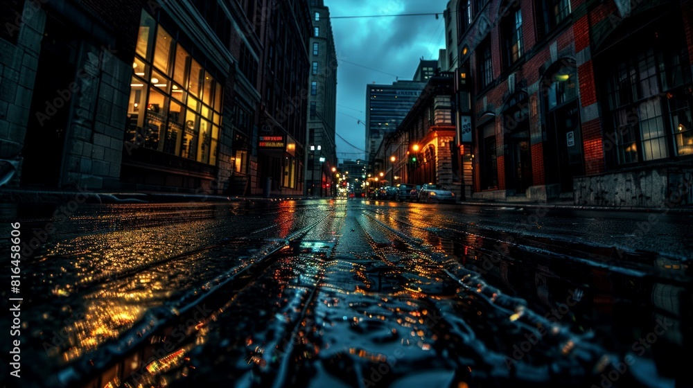 Obraz premium landscape night stree of city modern, background