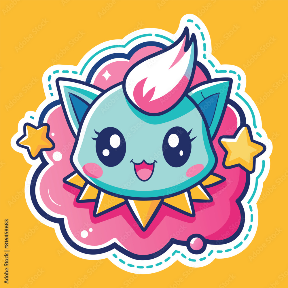 illustration of a cute trending and aesthetic sticker illustration of a cute trending and aesthetic sticker