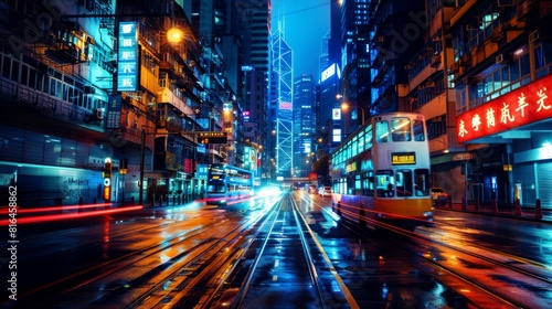 landscape night stree of city modern, background © dropideas