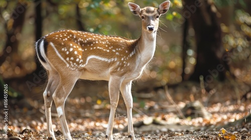 Fallow deer Dama dama inhabiting wooded areas © LukaszDesign