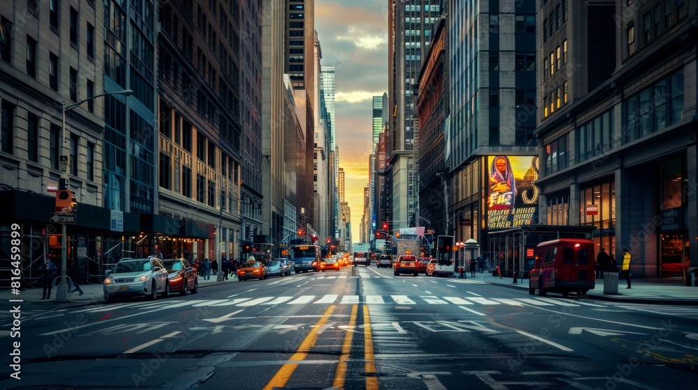 Obraz premium landscape stree of city modern, background
