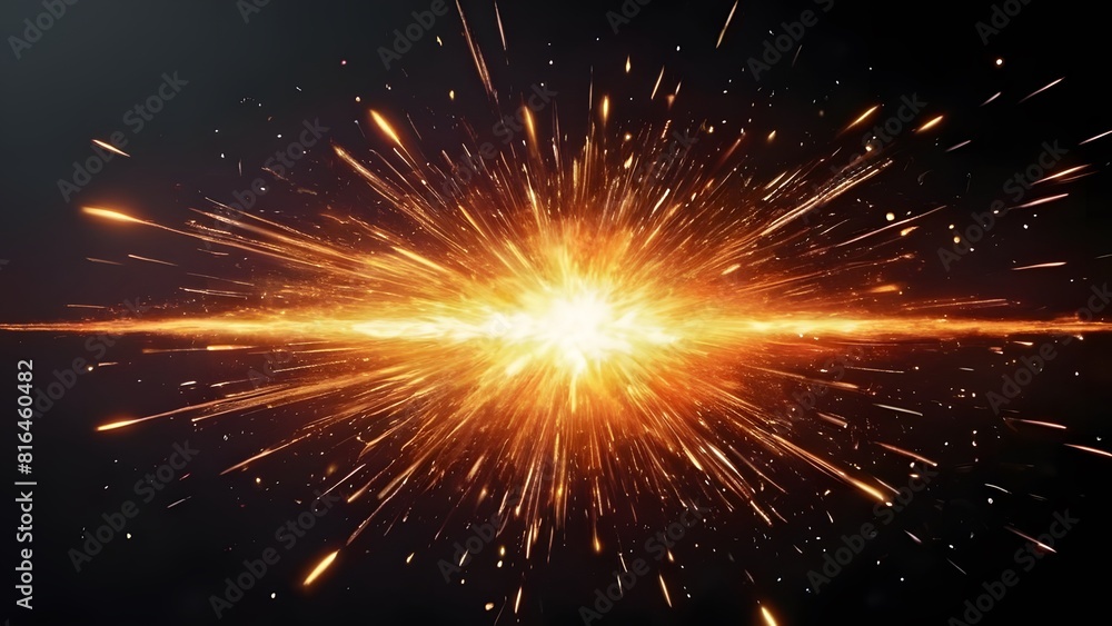 Blazing fire light explosion illuminating the dark background dramatically Blazing fire light explosion illuminating the dark background dramatically