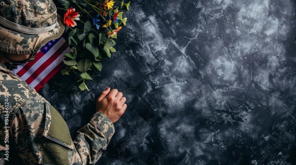 Fototapeta premium Memorial Day, American Flag, Memorial Day Background, Bald Eagle, Patriotic.